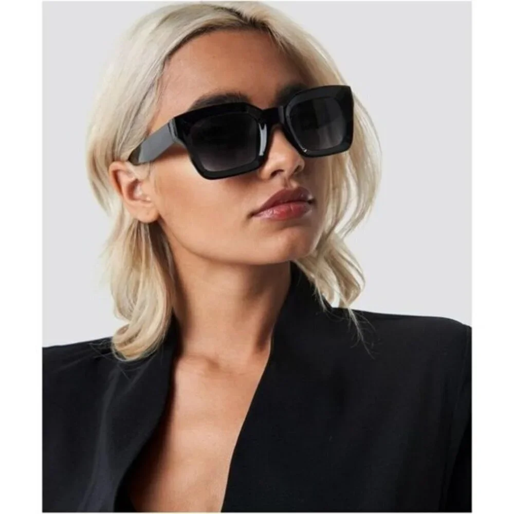 ⚡Men Black Fashion Thick Trendy Square Shades Rectangle Designer SunGlasses